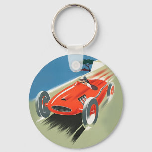 Vintage Auto Racing Key Ring
