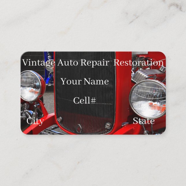 Vintage Auto Repair & Restoration Business Card (Front)