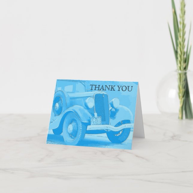 Vintage Auto Thank You Note Card (Front)