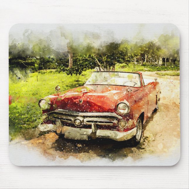 Vintage Automobile Mouse Pad (Front)