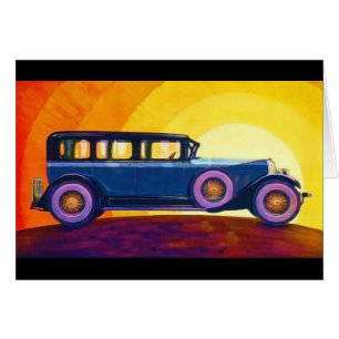 Vintage Automobile Rainbow Sunset
