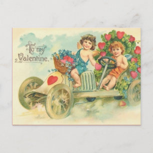 Vintage Automobile Valentine Postcard