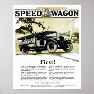 Vintage Automotive Poster Original REO Speed Wagon
