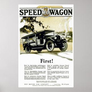 Vintage Automotive Poster Original REO Speed Wagon
