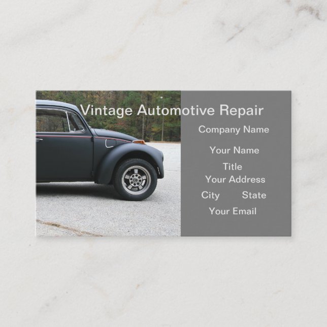 Vintage Automotive Repair Business Business Card (Front)