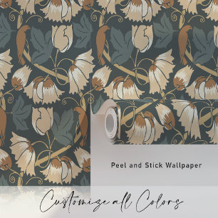 Vintage Autumn Birds & Vines Wallpaper