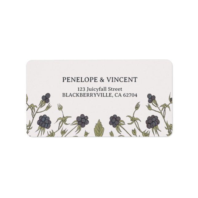 Vintage Autumn Blackberries Label (Front)