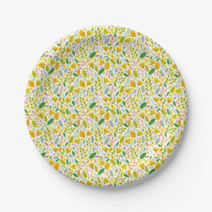 Vintage Autumn Botanical Forest Paper Plate