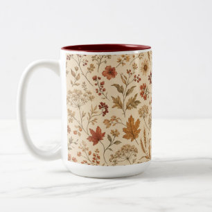Vintage Autumn Countryside Botanical Pattern Mug