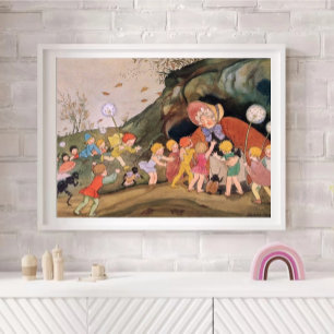 Vintage Autumn Fairy Tale Art Freddie Langeler Poster