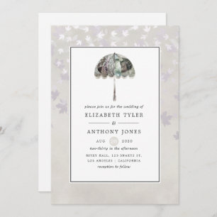 Vintage Autumn - Fall White Wedding Invitation