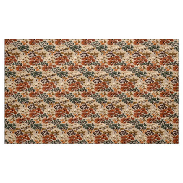 Vintage Autumn Floral Botanical Pattern Fabric (Fat Quarter)
