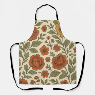 Vintage Autumn Floral Pattern – Rustic Botanical Apron