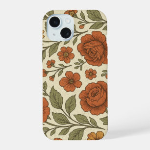 Vintage Autumn Floral Pattern – Rustic Botanical iPhone 15 Case