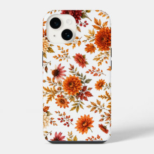 Vintage Autumn Floral Pattern with Sunflowers iPhone 14 Case