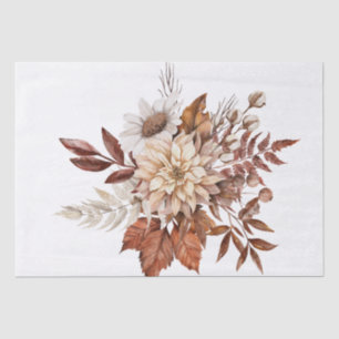 Vintage Autumn Flower Bouquet Floral Decoupage Tissue Paper