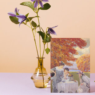 Vintage Autumn Garden Tea Party Elegant Edwardian Business Card