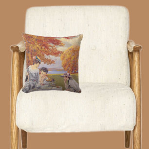 Vintage Autumn Garden Tea Party Elegant Edwardian Cushion