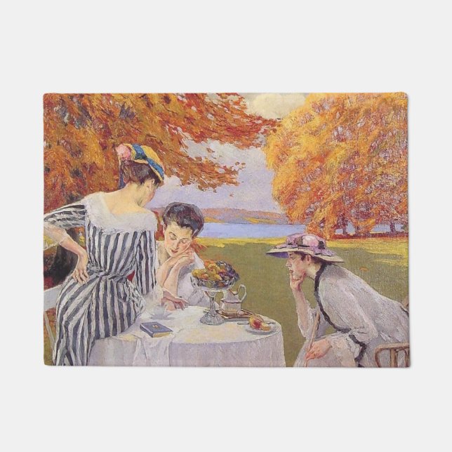 Vintage Autumn Garden Tea Party Elegant Edwardian Doormat (Front)