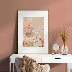 Vintage Autumn in Paris Faded Wallpaper Decoupage Tissue Paper