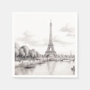 Vintage autumn in Paris France Napkin