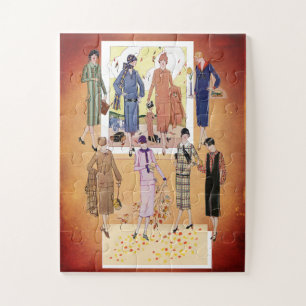 Vintage Autumn Jazz Age Fashions  Jigsaw Puzzle