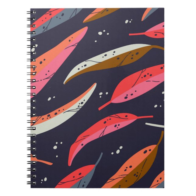 Vintage autumn leaf seamless pattern background. C Notebook (Front)