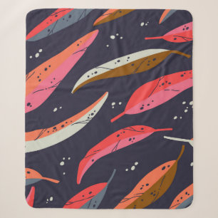 Vintage autumn leaf seamless pattern background. C Sherpa Blanket
