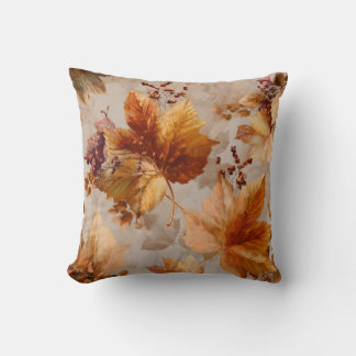 Vintage Autumn leaves Cushion