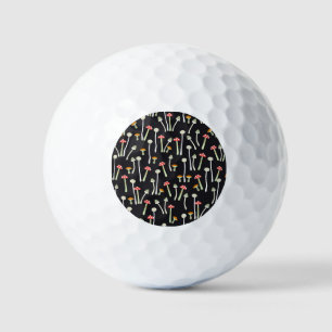 Vintage autumn mushrooms pattern design. golf balls