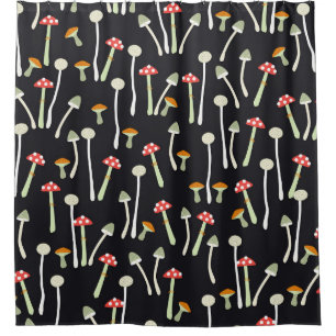 Vintage autumn mushrooms pattern design. shower curtain