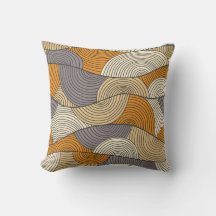 Vintage autumn season abstract wave lines
