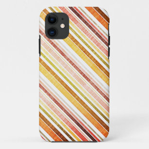 Vintage Autumn Stripes Pattern iPhone 11 Case
