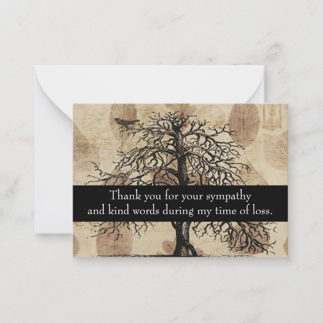 Vintage Autumn Tree Thank You  Card (Front)