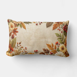 Vintage Autumn Wreath Pillow - Classic Fall Floral