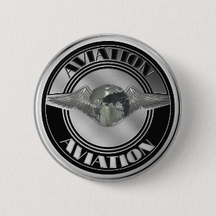 Vintage Aviation Art 6 Cm Round Badge