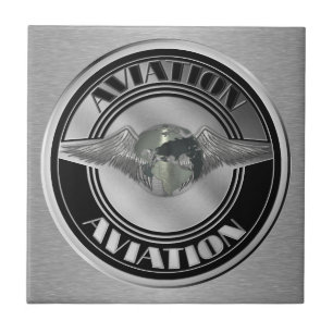 Vintage Aviation Art Ceramic Tile