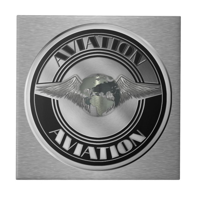Vintage Aviation Art Ceramic Tile (Front)