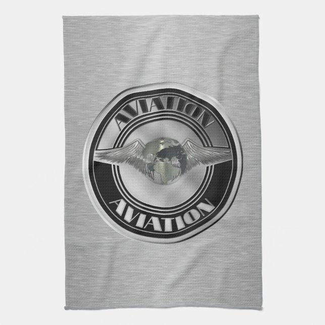 Vintage Aviation Art Tea Towel (Vertical)