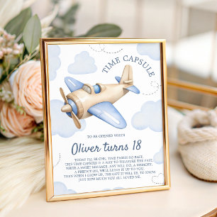 Vintage Aviator Time Capsule Table Sign
