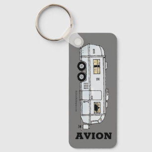 Vintage Avion Trailer Key Fob, Aluminium Ring