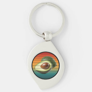 Vintage avocado fruit vegetarian food key ring