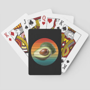 Vintage avocado fruit vegetarian food playing cards
