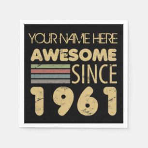 Vintage Awesome 1961 60th Birthday Napkin