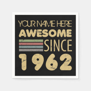 Vintage Awesome 1962 60th Birthday Napkin