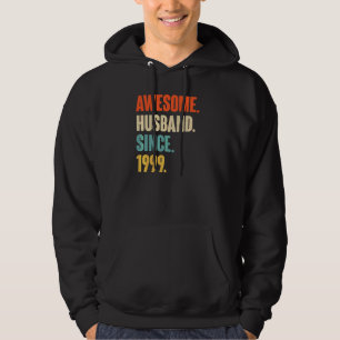 Vintage Awesome Husband Since 1999 23 Wedding Aniv Hoodie