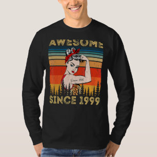 Vintage Awesome Since 1999 Birthday Leopard Woman T-Shirt