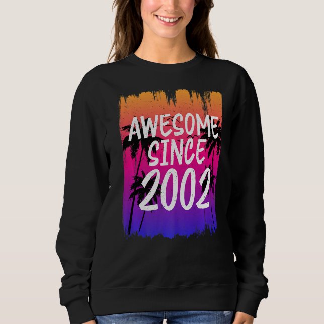 Vintage Awesome Since 2002  Retro   Sweatshirt (Front)