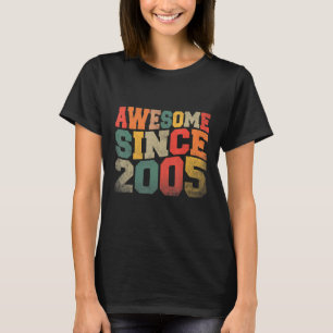 Vintage Awesome Since 2005 Retro 17th Birthday 17  T-Shirt