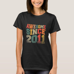 Vintage Awesome Since 2011 Retro 11th Birthday 11 T-Shirt
